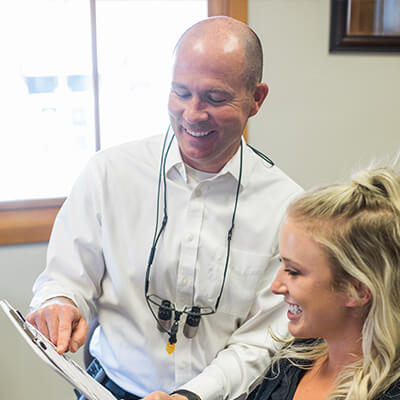 Dr. Twiss in a smile consultation with a patient