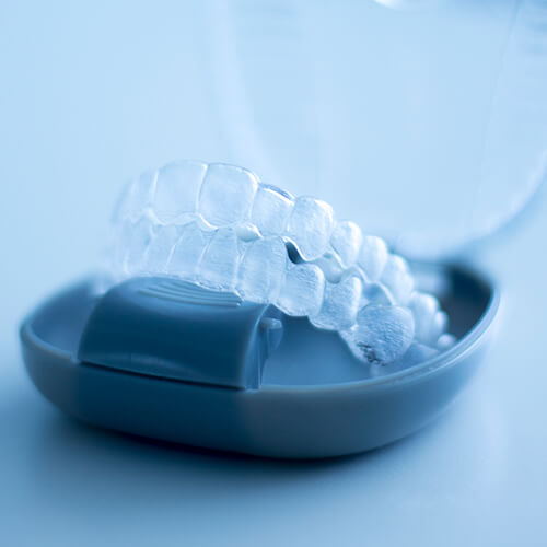 Close up of a set of Invisalign
